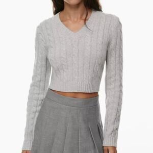 Sunday Best Gray Chunky Cable Knit Sweater sz XS Wool